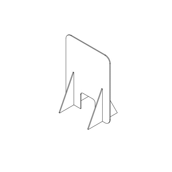 Clear Sneeze Guard - 1/4" T x 24" W x 24" H - 12" W x 6" H Slot, PK24